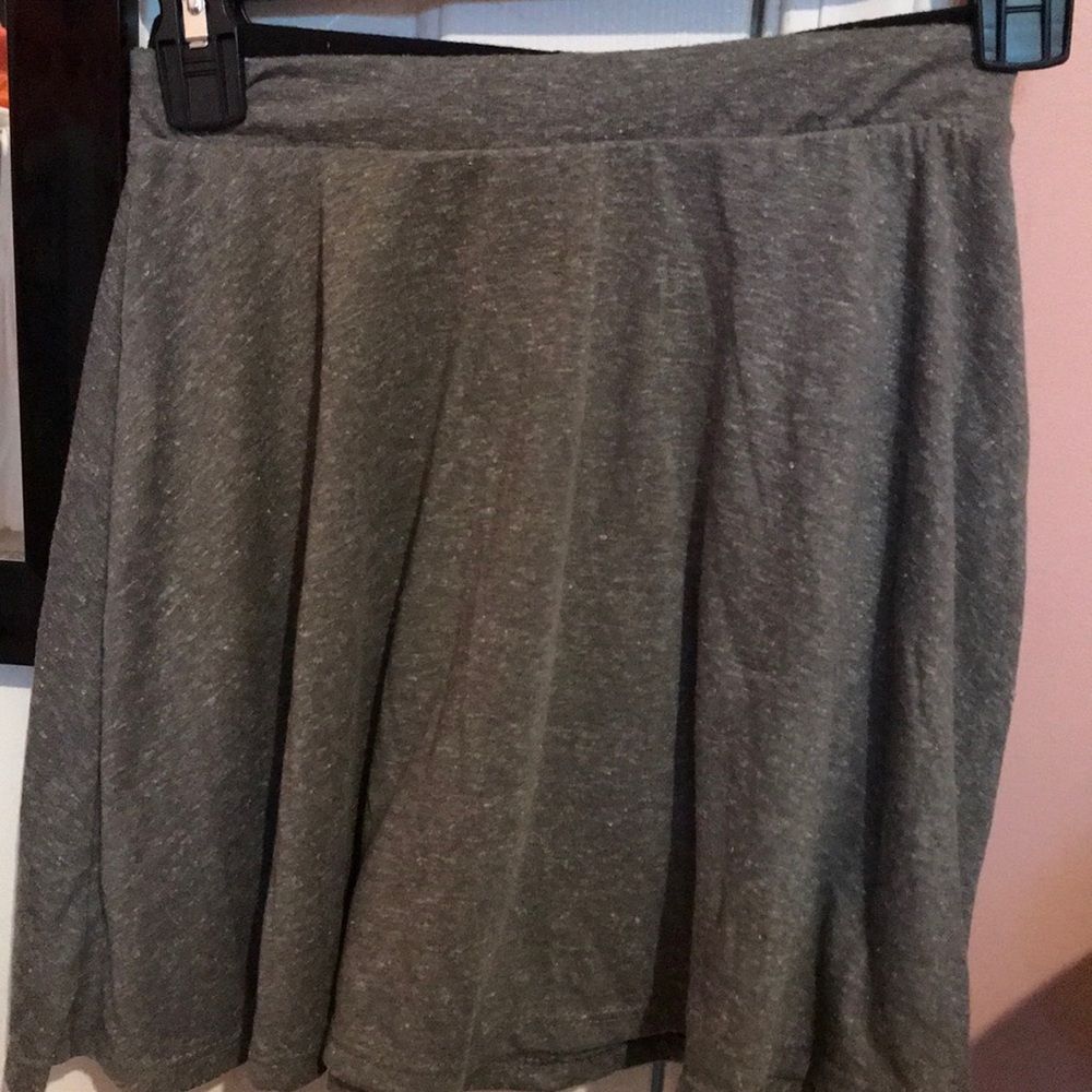 Grey and white A-line skirt